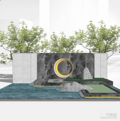 新中式景墙 水景墙丨