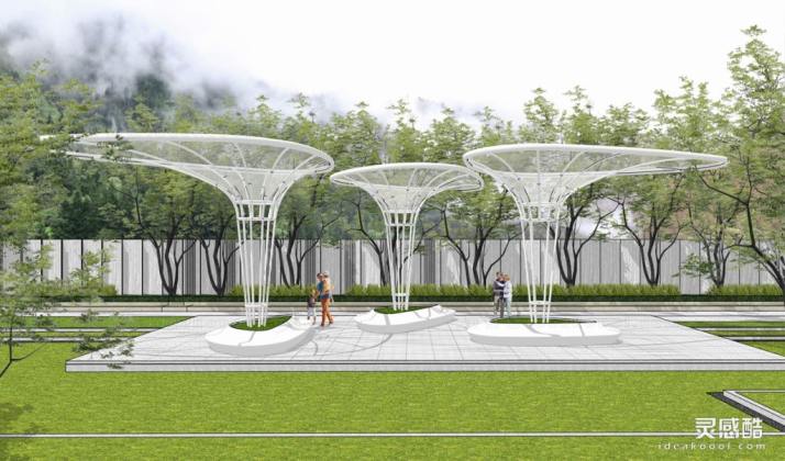 现代异形廊架座椅丨