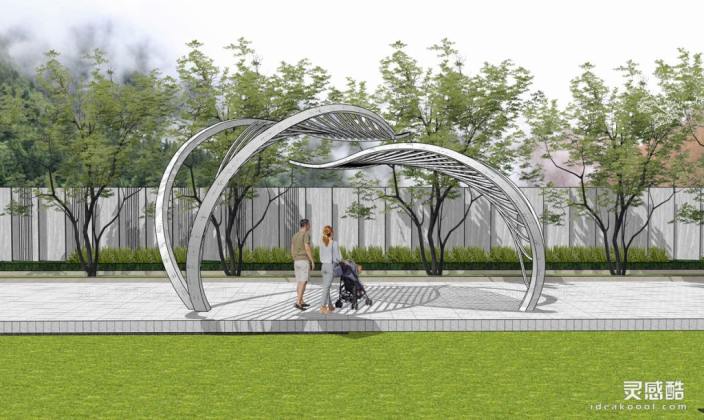 现代异形廊架 树叶廊架丨
