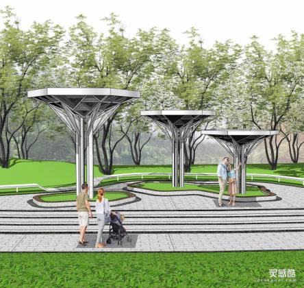 现代异形廊架丨