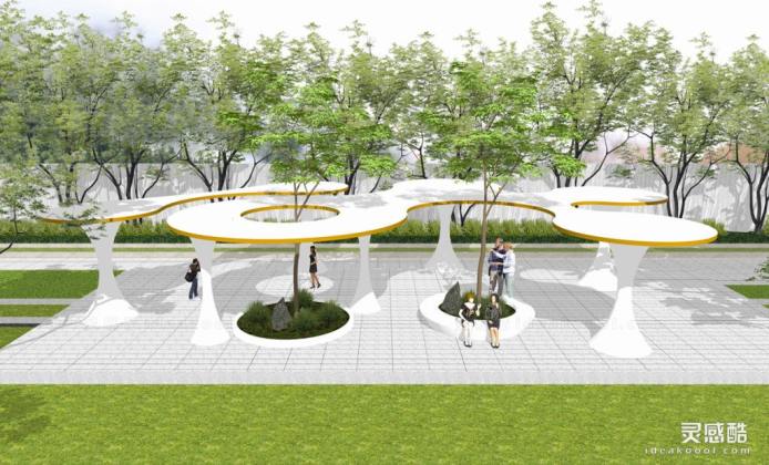 现代创意廊架 异形廊架 曲线廊架丨