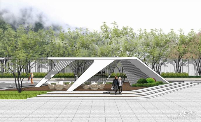 现代创意廊架 异形廊架丨