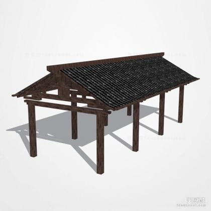 中式亭子连廊丨