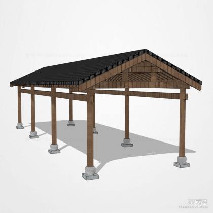 中式亭子连廊丨