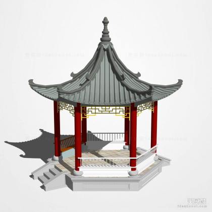 中式亭子 六角亭丨