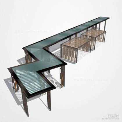 现代创意廊架 现代连廊丨