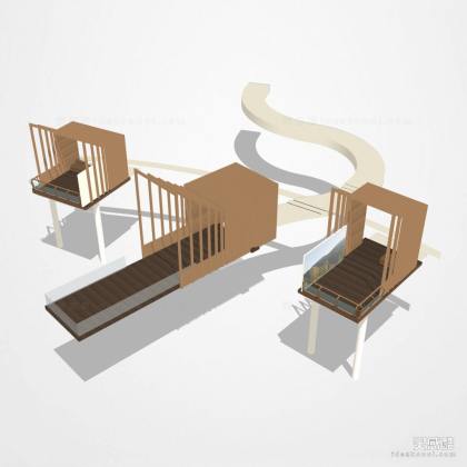 现代创意廊架 滨水观景平台丨