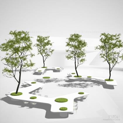 现代树桌座椅 户外吧台座椅丨