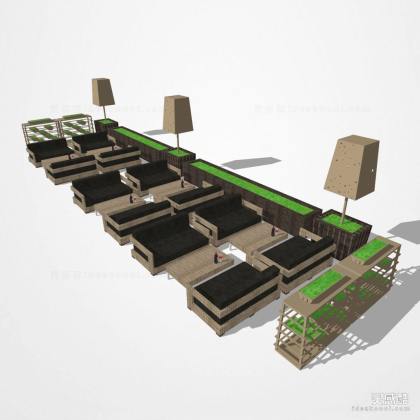 户外沙发座椅 商业外摆桌椅丨