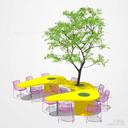 树桌座椅 户外吧台座椅丨