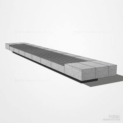 现代长椅 条形景观座椅丨