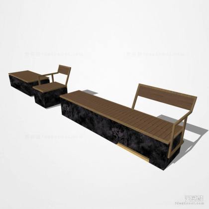 条形长椅 景观座椅丨