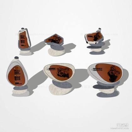 石头卵石导视牌丨