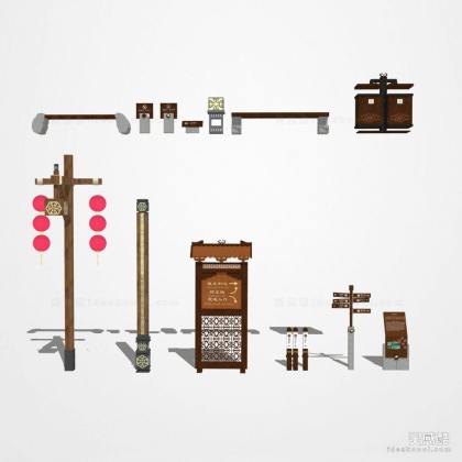 新中式导视牌 土家族旅游标识丨