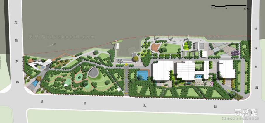 滨水公园平面图丨