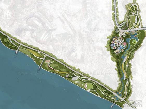 滨水公园平面图丨