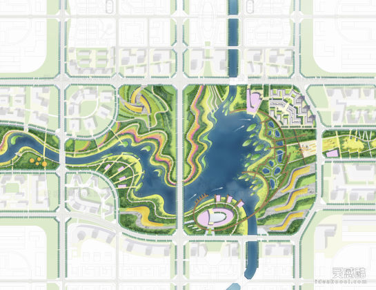 滨水公园平面图丨
