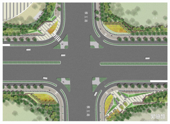 道路景观平面图丨