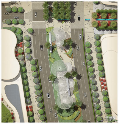 道路景观平面图丨