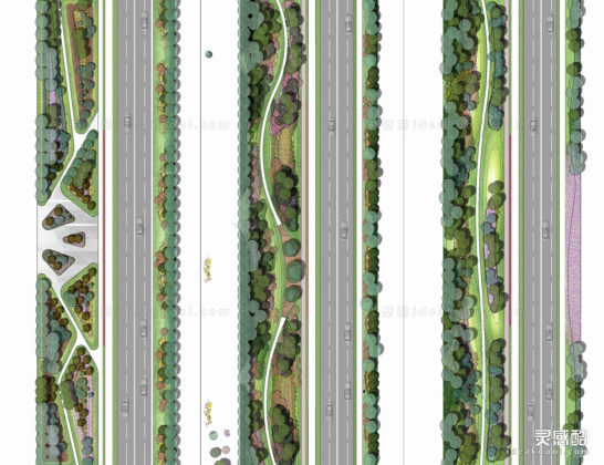 道路景观平面图丨