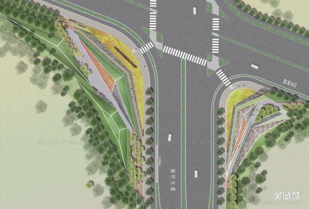 道路景观平面图丨