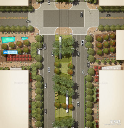 道路景观平面图丨