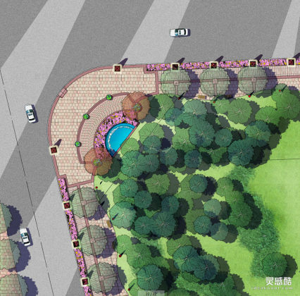 道路景观平面图丨