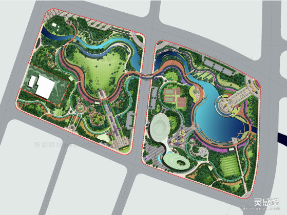 公园景观平面图丨