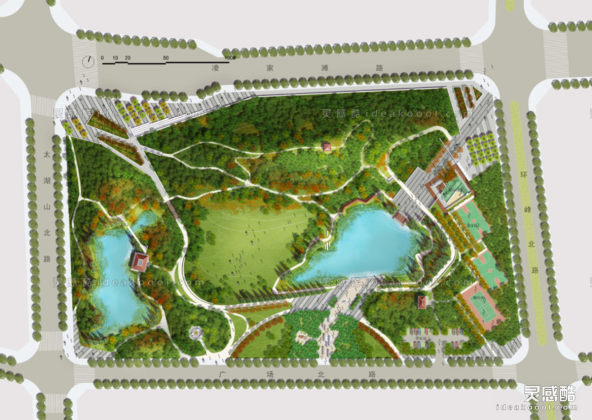 公园景观平面图丨