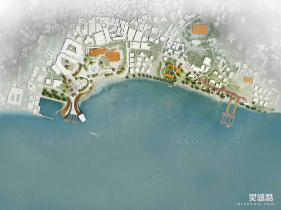 滨水公园景观 景观规划平面图丨