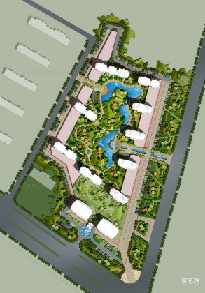 居住区景观平面图丨