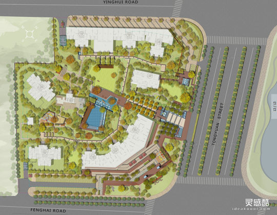 居住区景观平面图丨