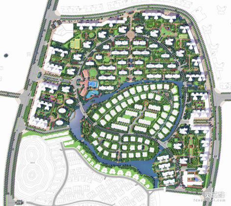 居住区景观平面图丨