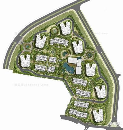 居住区景观平面图丨