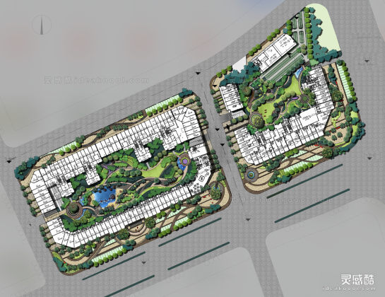 居住区景观平面图丨