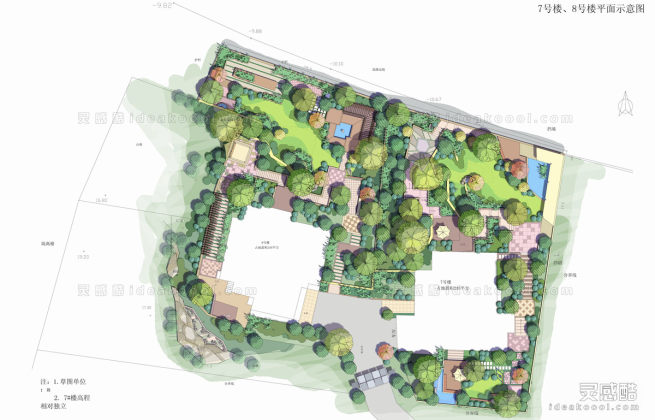 居住区景观平面图丨