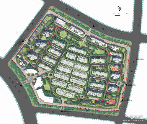 居住区景观平面图丨