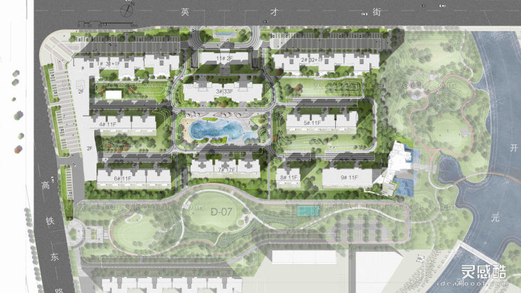 居住区景观平面图丨