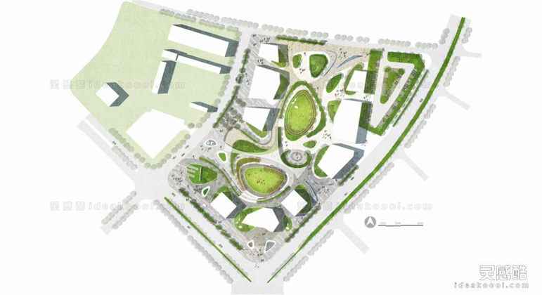 商业办公景观平面图丨