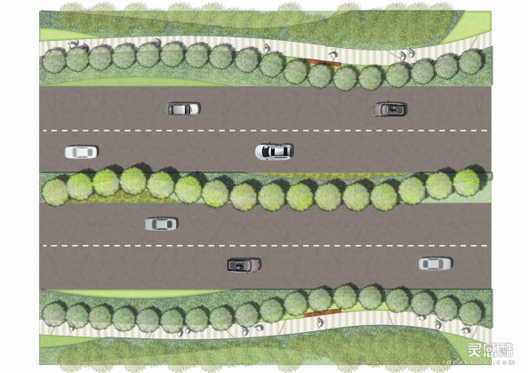 道路景观平面图丨