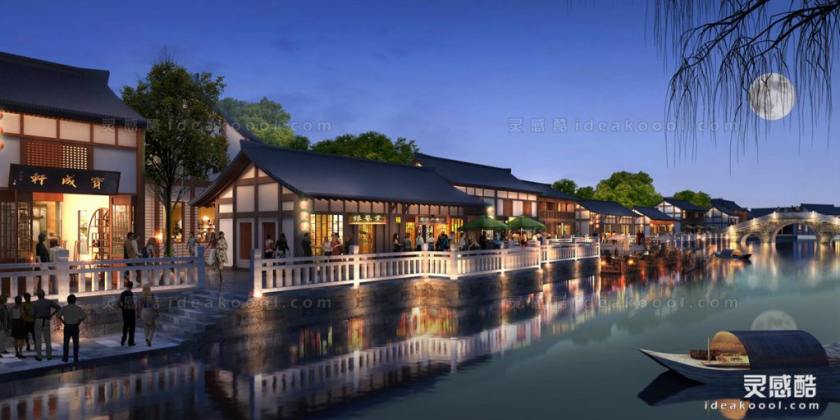 夜景效果图 建筑效果图丨