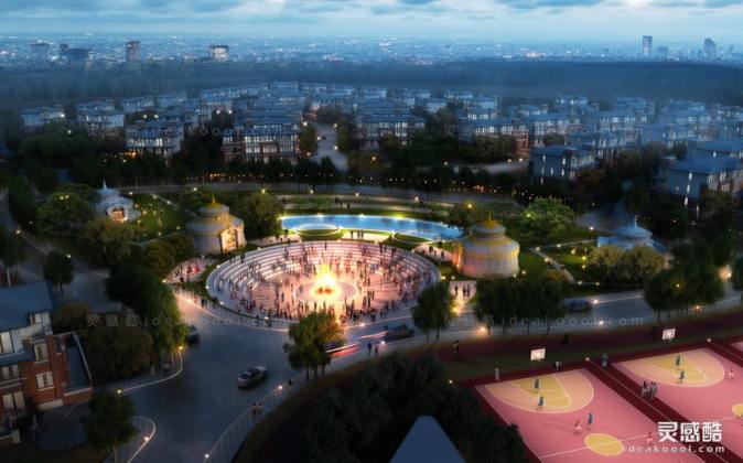 夜景效果图 鸟瞰效果图丨