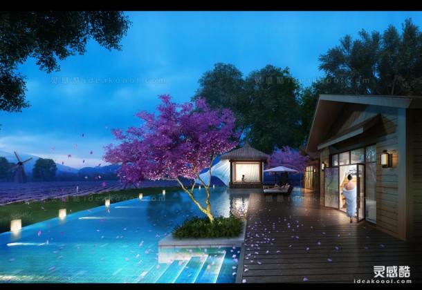 酒店夜景效果图丨