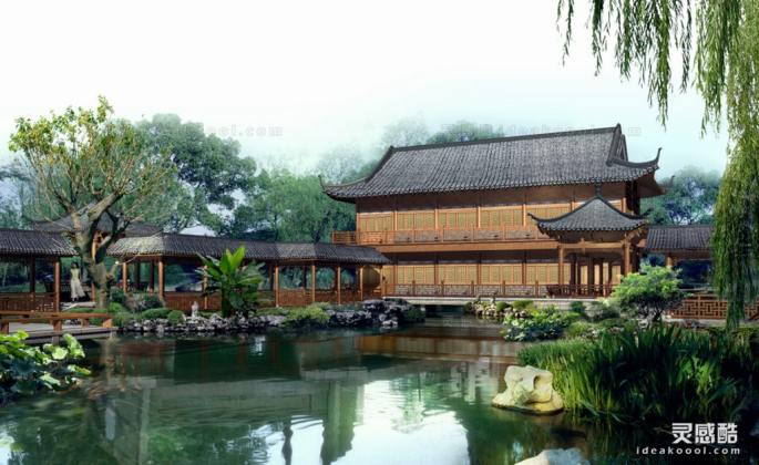 中式古建效果图丨