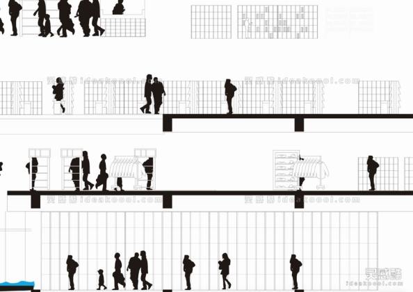 货架书架剪影人物丨