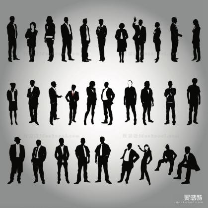 商务办公人物剪影丨