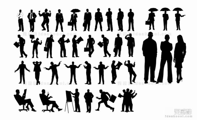 商务办公人物剪影丨