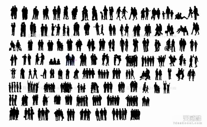 人群人物剪影丨