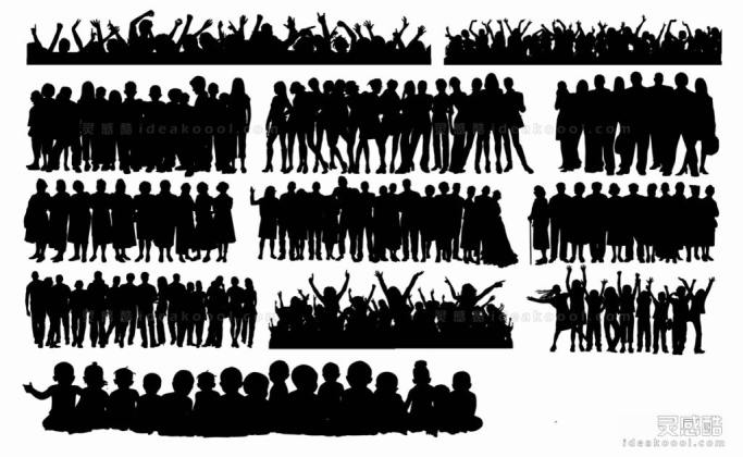 人群人物剪影丨