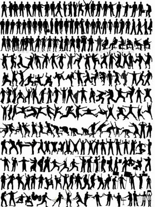 动作 看书 跑步 跳跃 滑板 羽毛球 弹吉他 办公人物剪影丨